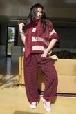 Scamp Leopard Demi Bloom Pant Bordeaux /5 